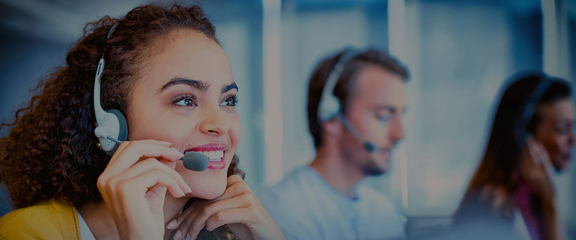Phone representatives assist customers with the NorthText comprehensive SMS support platform